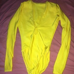 Spandex Yellow body suit